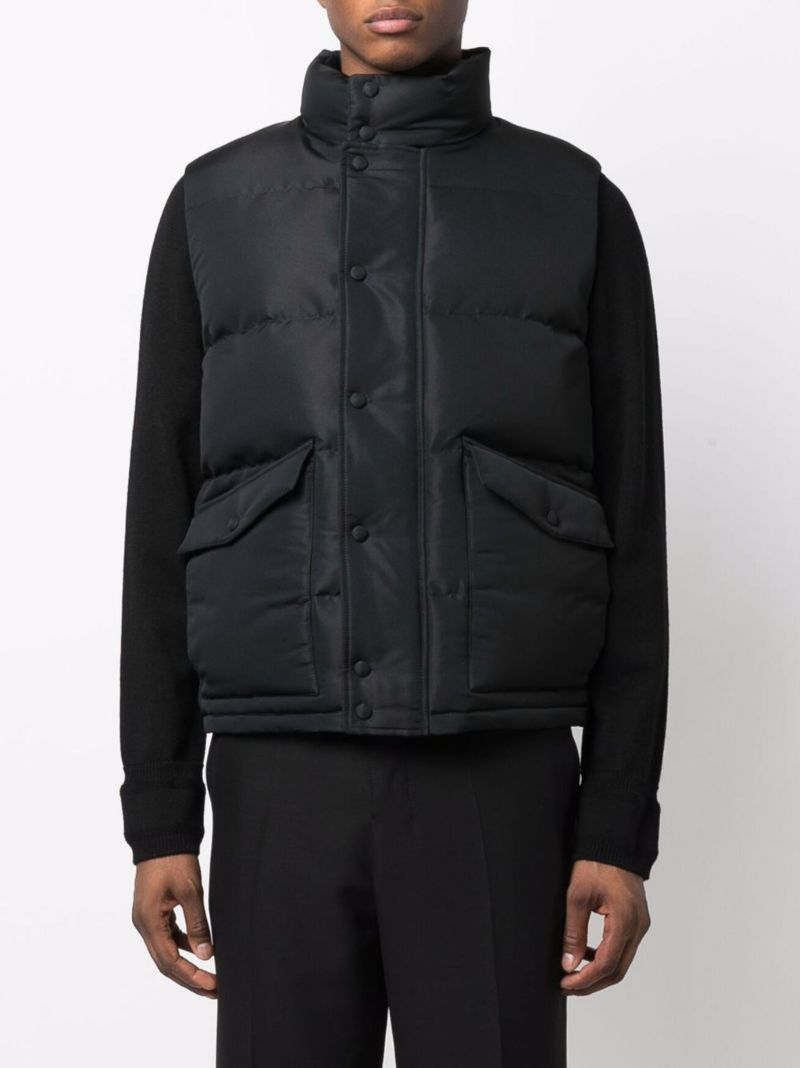 Black Graffiti-print Padded Gilet