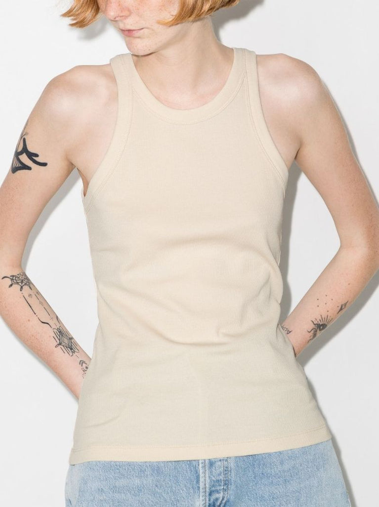 Curved Ribbed Tank Top