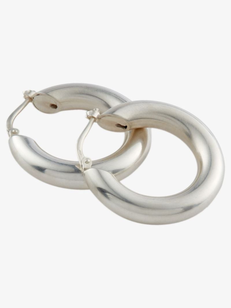Silver Tone Classic Hoop Earrings