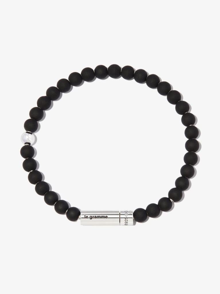 Sterling Silver Le 25g Brushed Beaded Bracelet