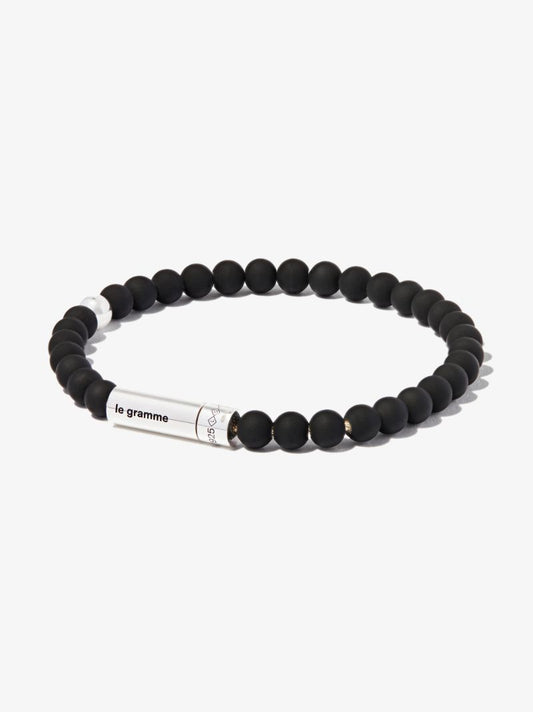 Sterling Silver Le 25g Brushed Beaded Bracelet
