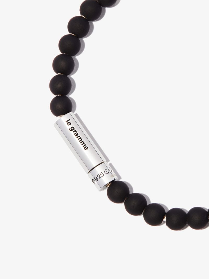 Sterling Silver Le 25g Brushed Beaded Bracelet
