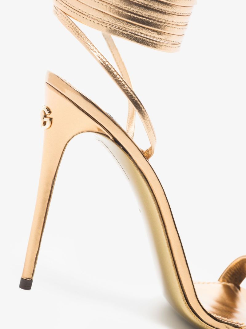 Gold Keira 105 Leather Sandals