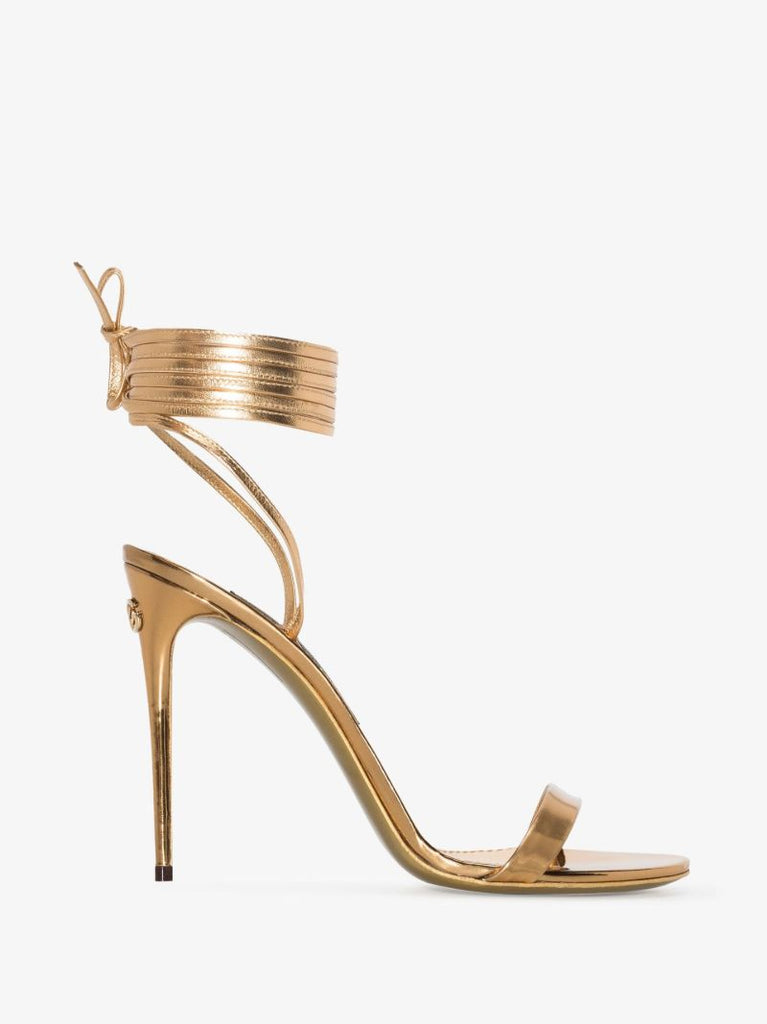Gold Keira 105 Leather Sandals