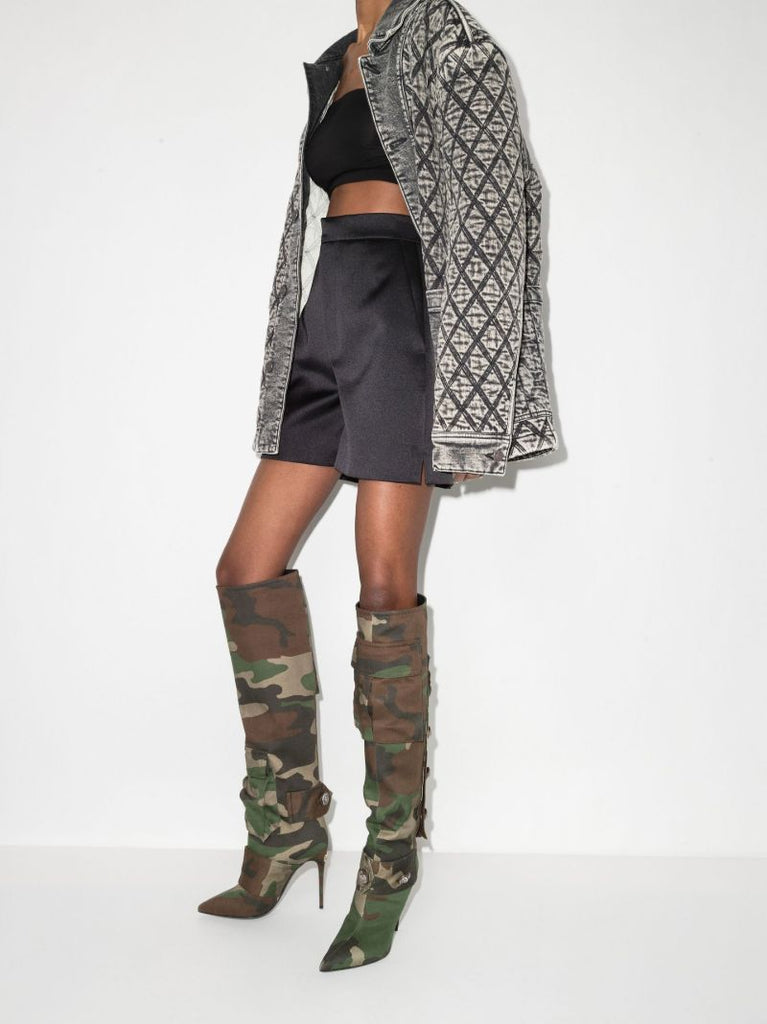 Green Cardinale 100 Camouflage Patchwork Boots