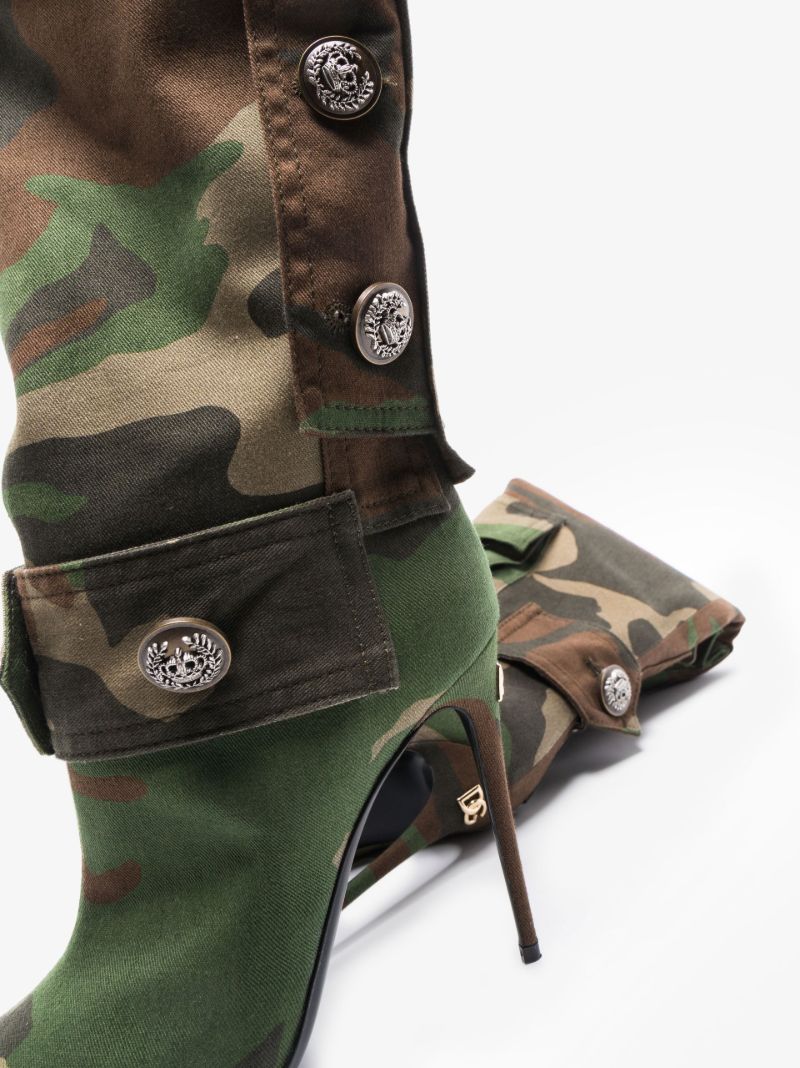 Green Cardinale 100 Camouflage Patchwork Boots
