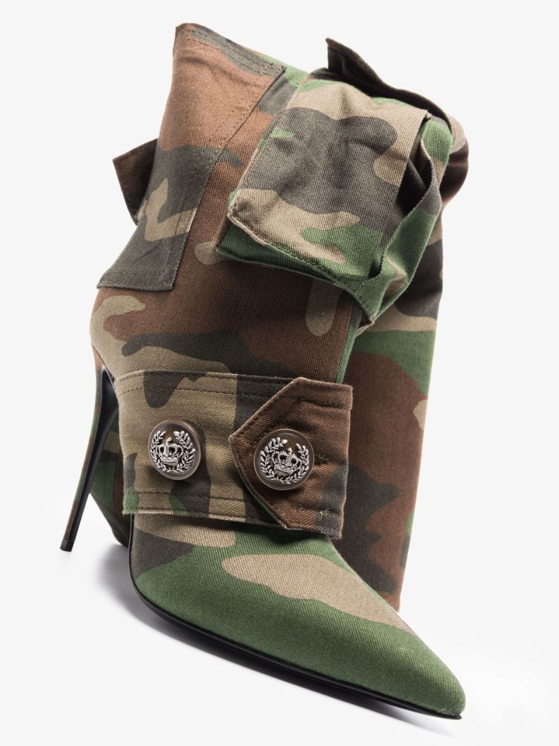 Green Cardinale 100 Camouflage Patchwork Boots