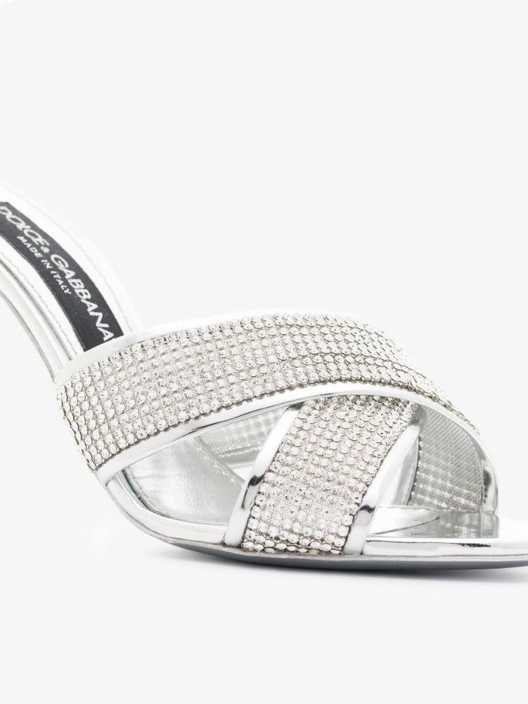 Silver Keira 90 Leather Sandals
