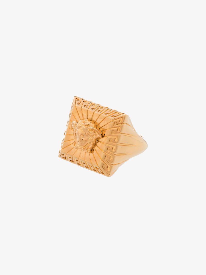 Gold-tone Medusa Square Ring