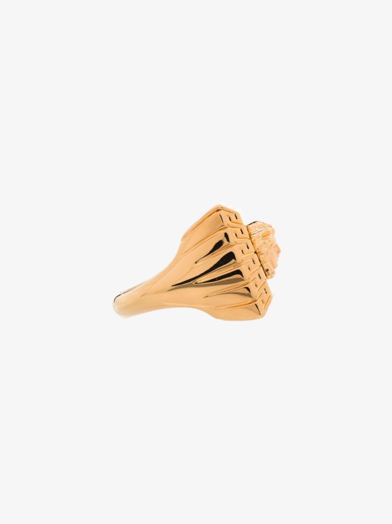 Gold-tone Medusa Square Ring