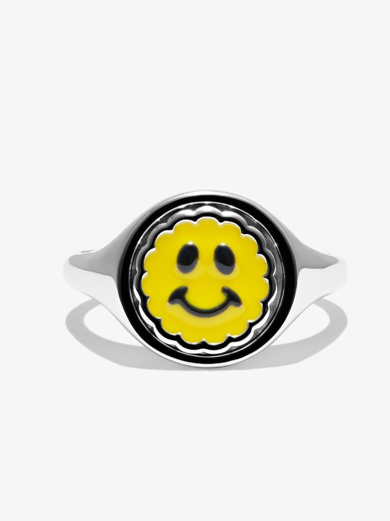 Sterling Silver Pop Happy Coin Ring