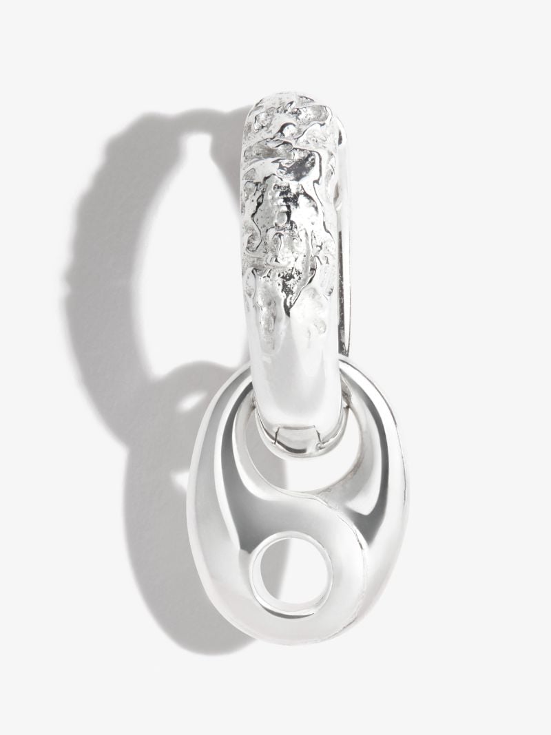 Sterling Silver Sienna 11 Charm Hoop Earring