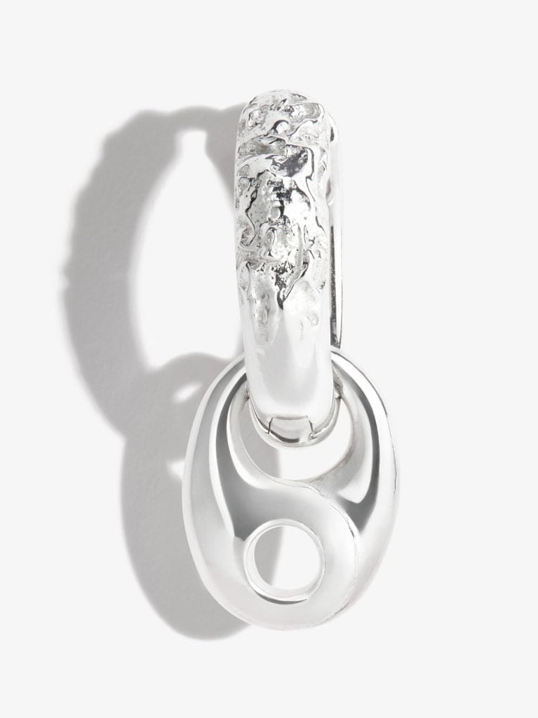 Sterling Silver Sienna 11 Charm Hoop Earring