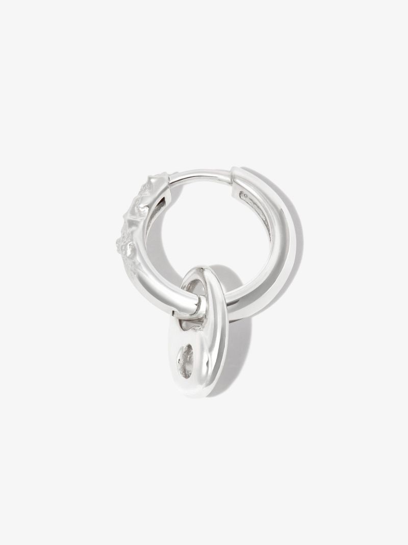 Sterling Silver Sienna 11 Charm Hoop Earring