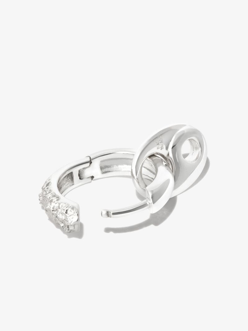 Sterling Silver Sienna 11 Charm Hoop Earring