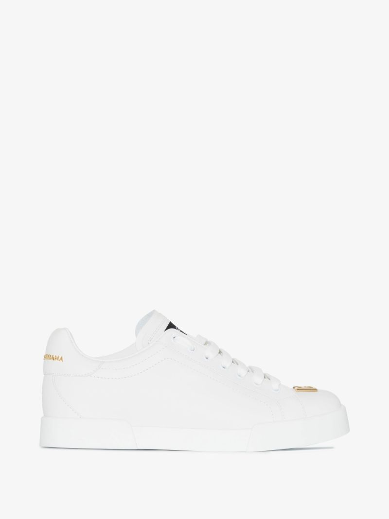 White Portofino Lace-up Leather Sneakers