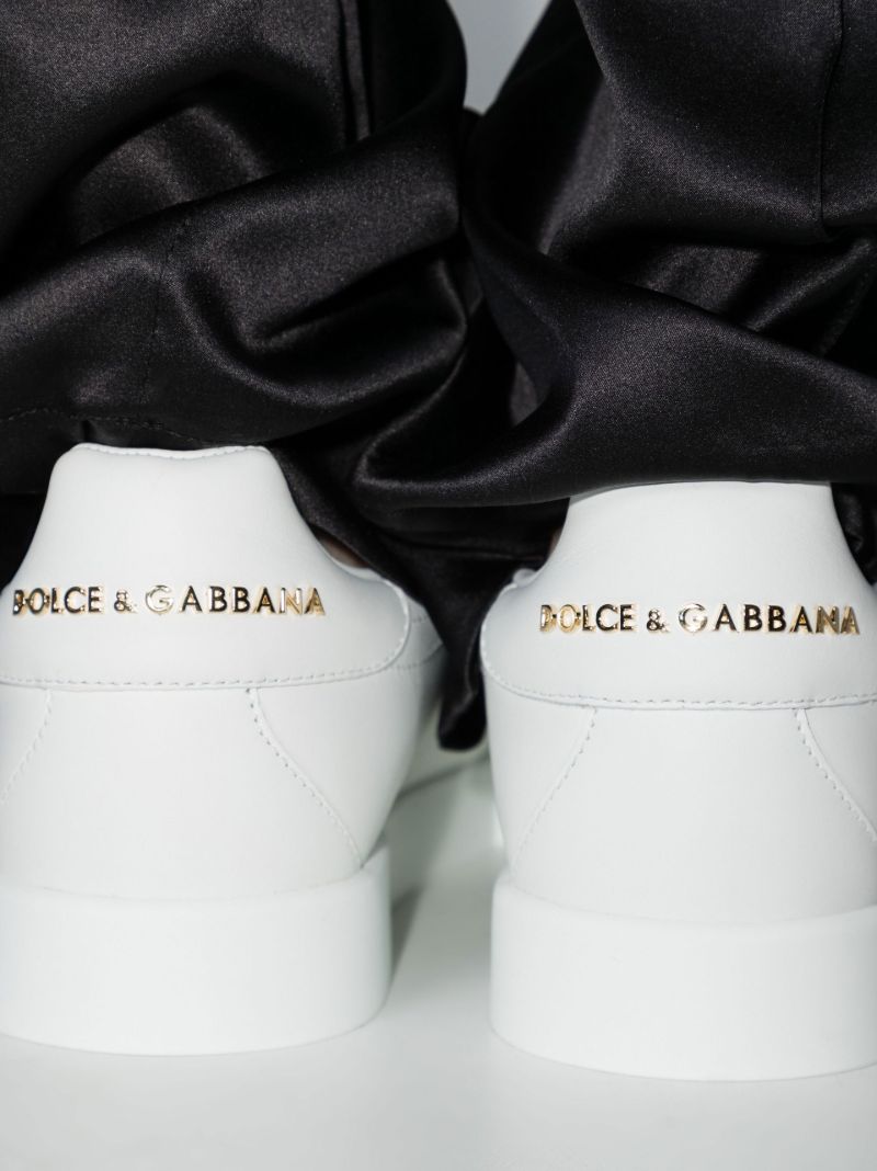 White Portofino Lace-up Leather Sneakers