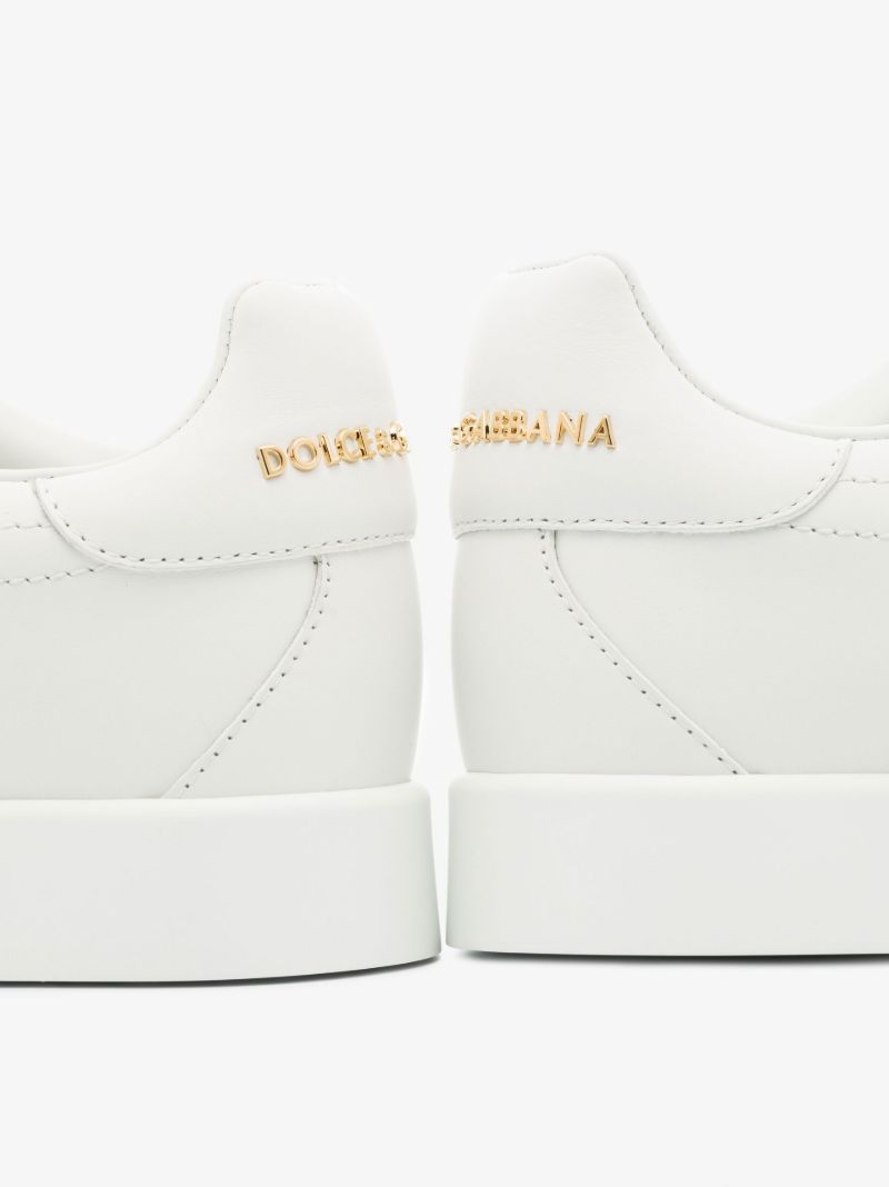White Portofino Lace-up Leather Sneakers