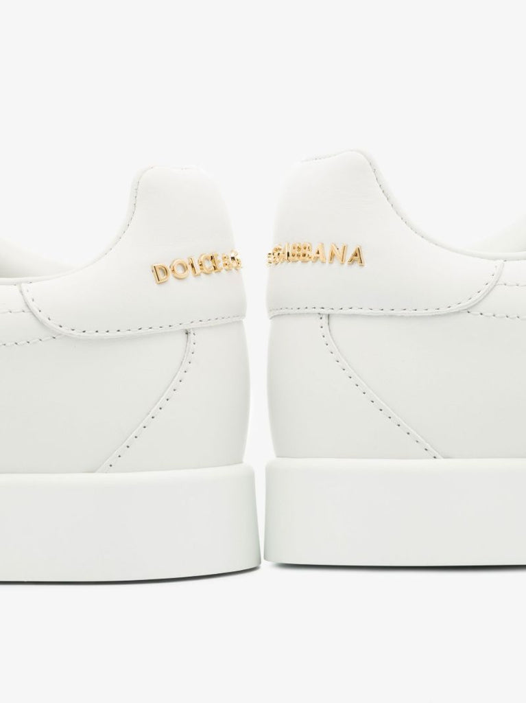 White Portofino Lace-up Leather Sneakers