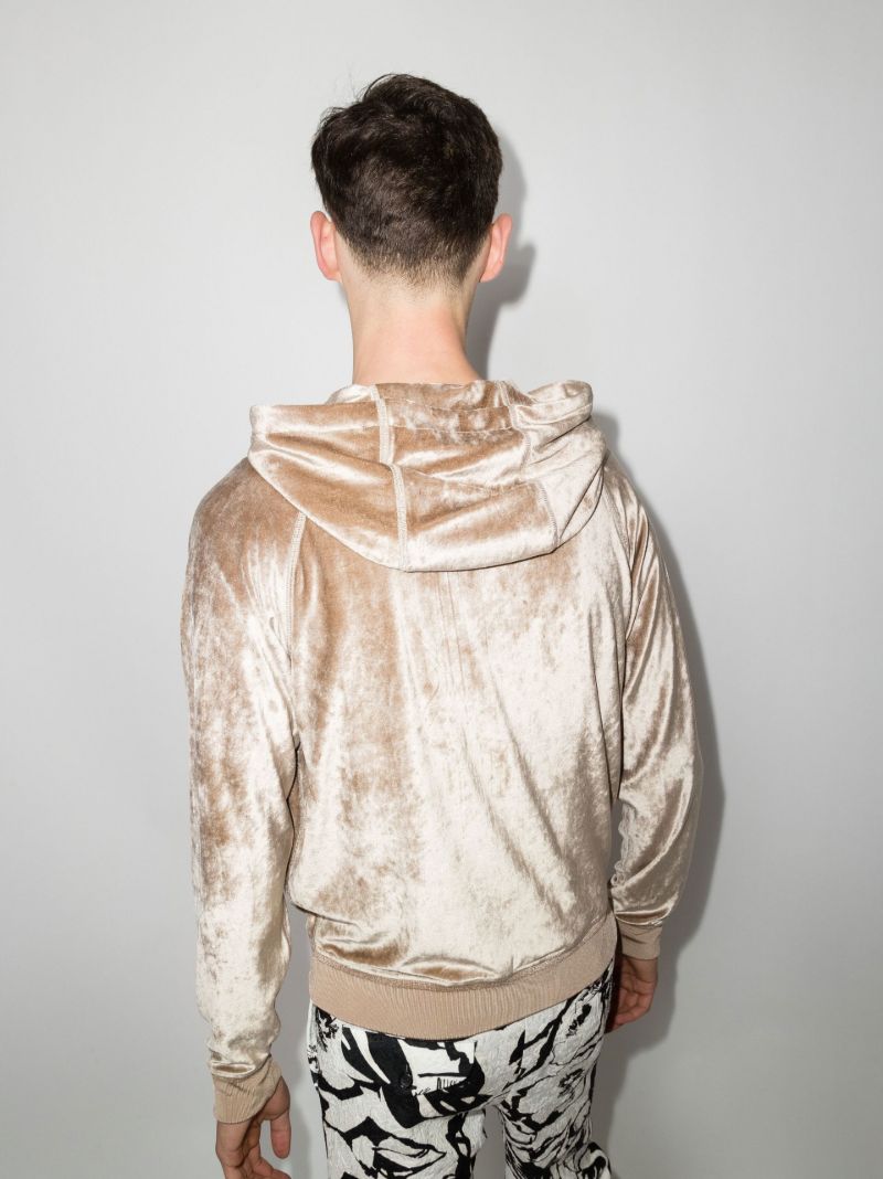 Contrast Zipped Hoodie