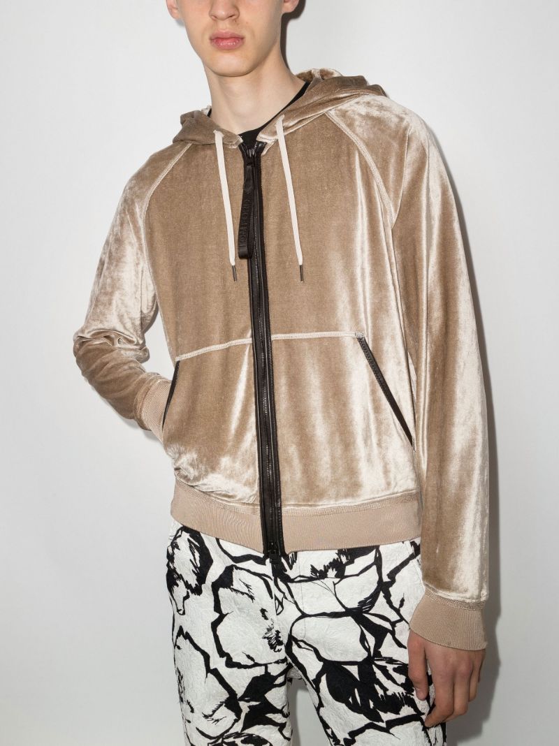 Contrast Zipped Hoodie