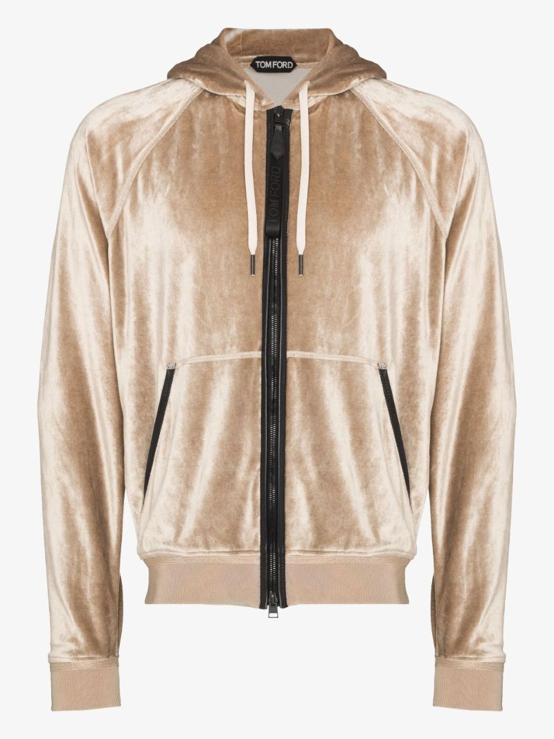 Contrast Zipped Hoodie