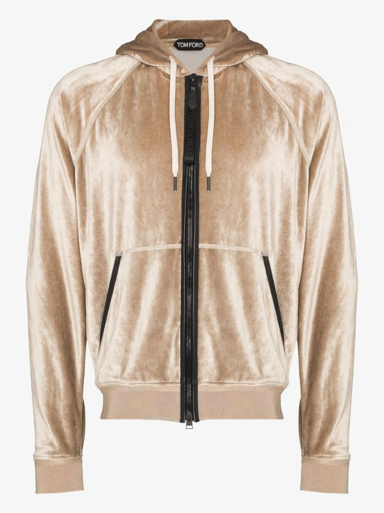 Contrast Zipped Hoodie