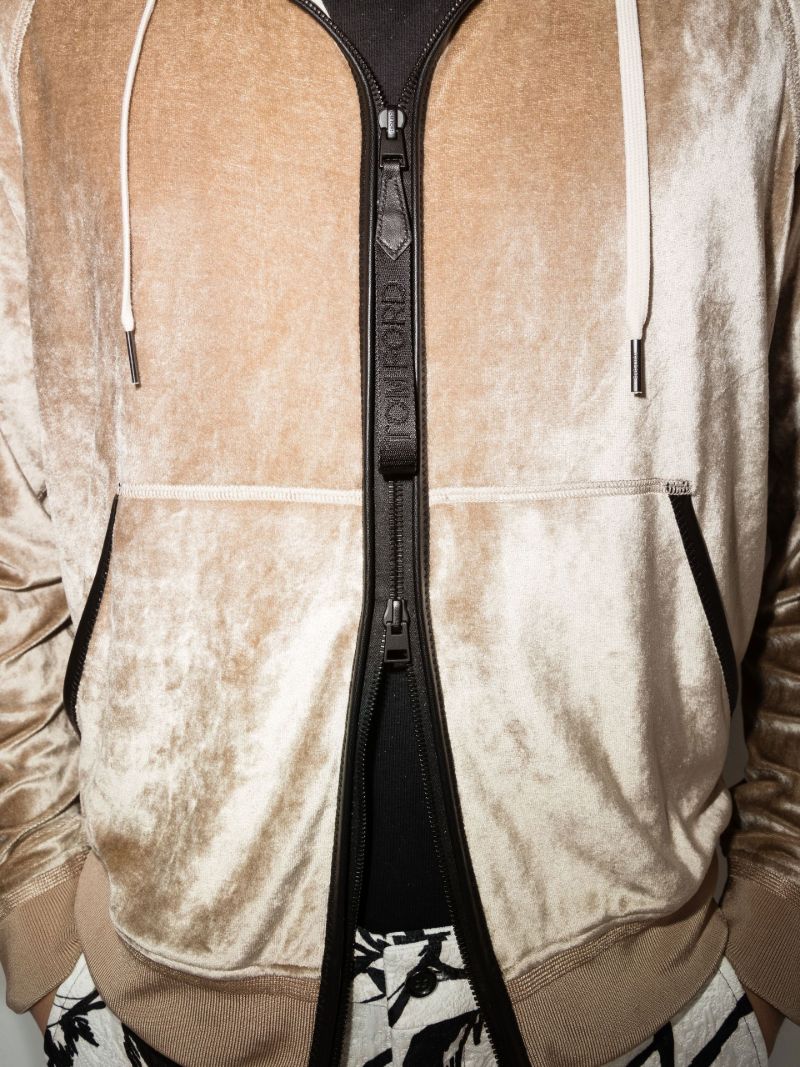 Contrast Zipped Hoodie
