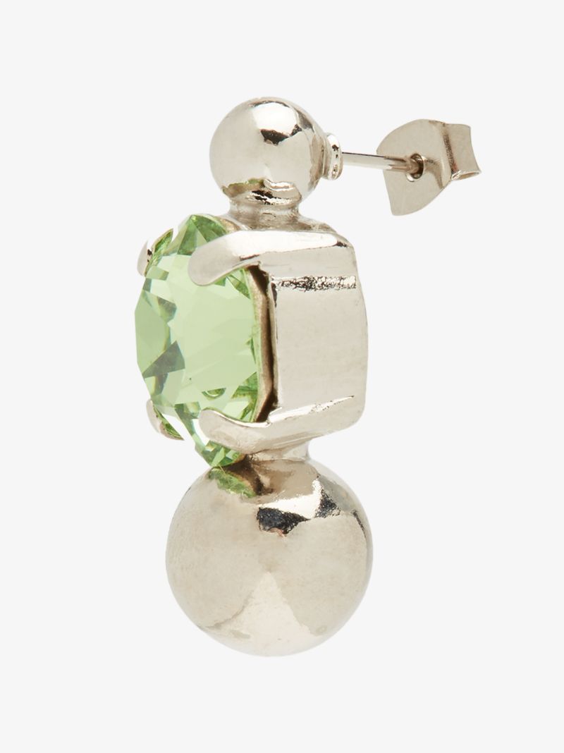 Silver Tone Jackie Crystal Earring
