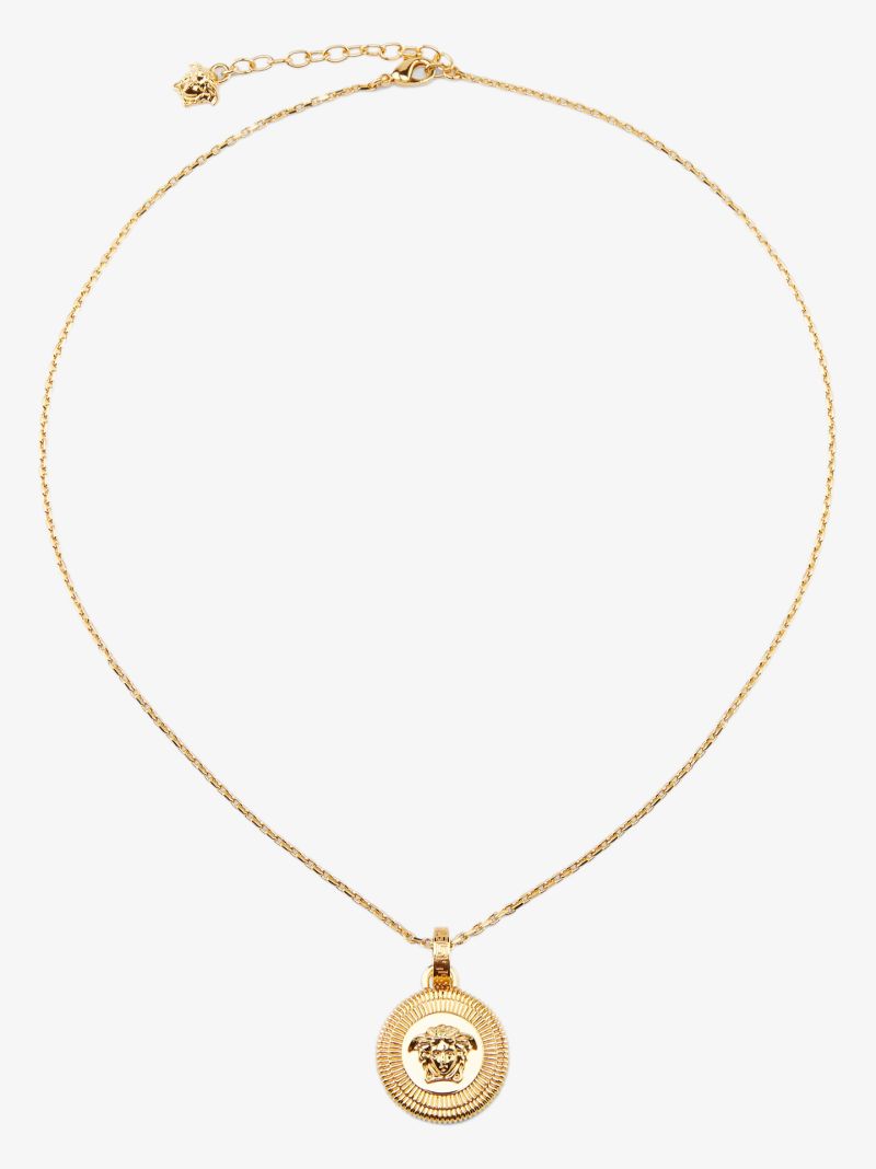Gold Tone Medusa Pendant Necklace