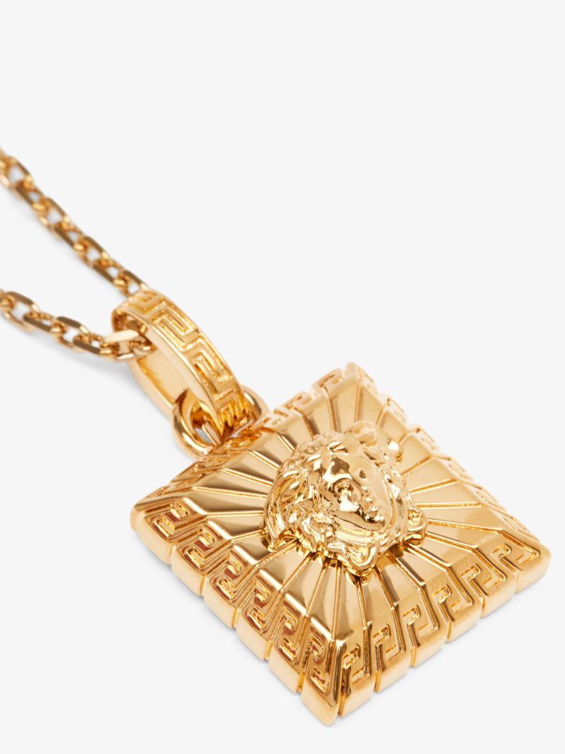 Gold Tone Medusa Pendant Necklace