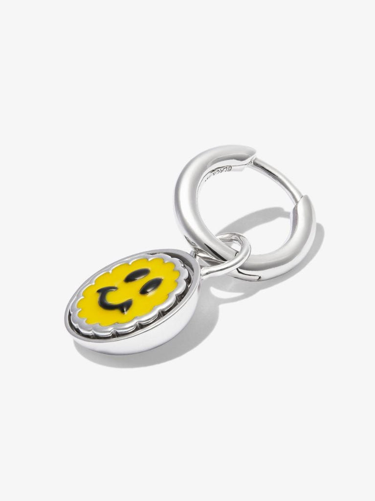 Sterling Silver Marco Happy Coin Hoop Earring