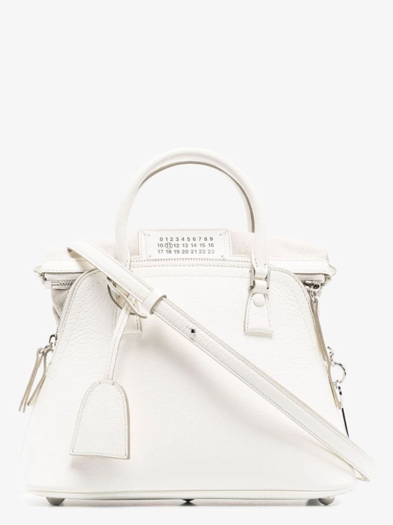 White 5ac Mini Leather Tote Bag
