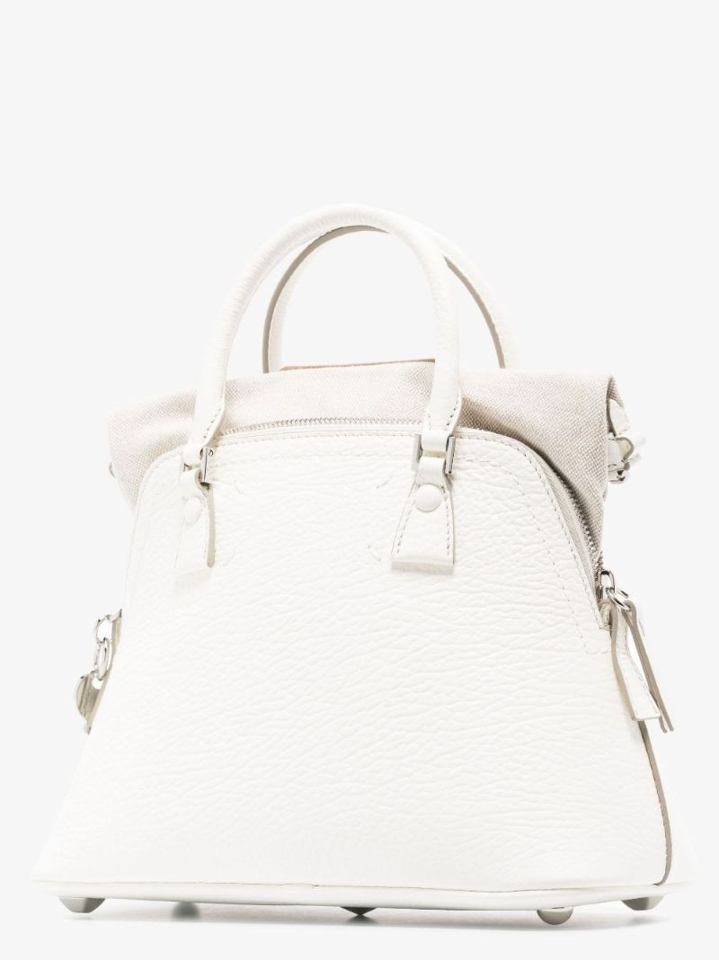 White 5ac Mini Leather Tote Bag