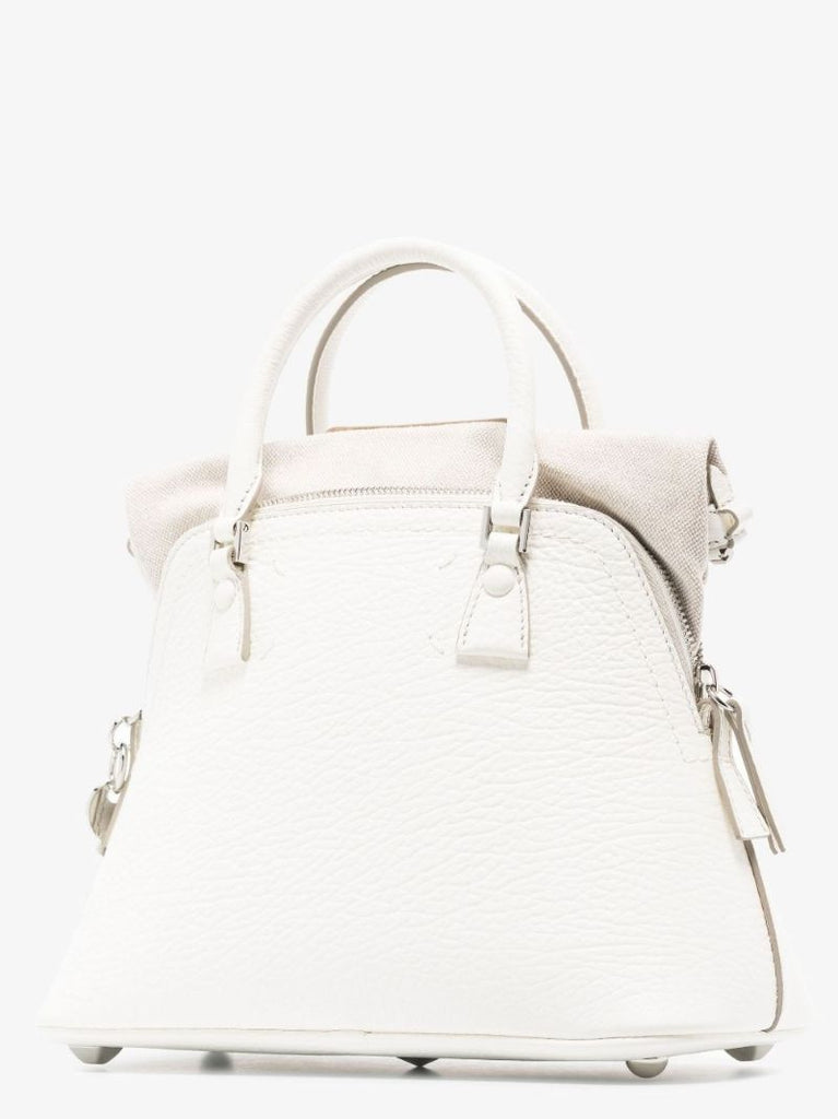 White 5ac Mini Leather Tote Bag