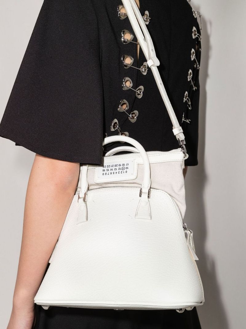 White 5ac Mini Leather Tote Bag