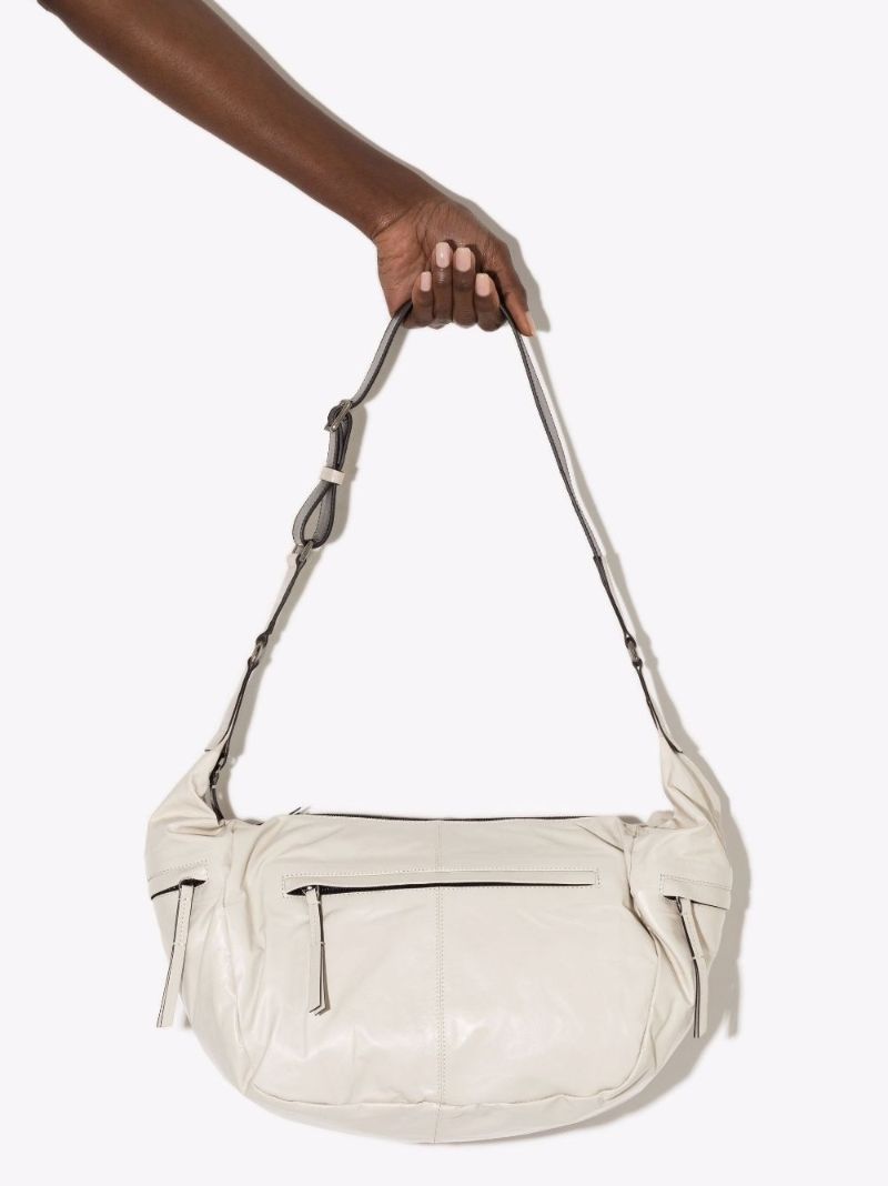 Grey Neway Leather Shoulder Bag