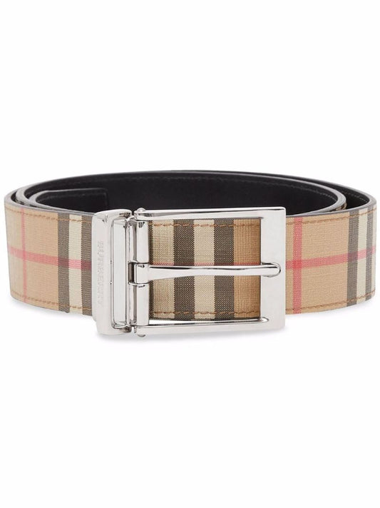 Beige Vintage Check Reversible Belt