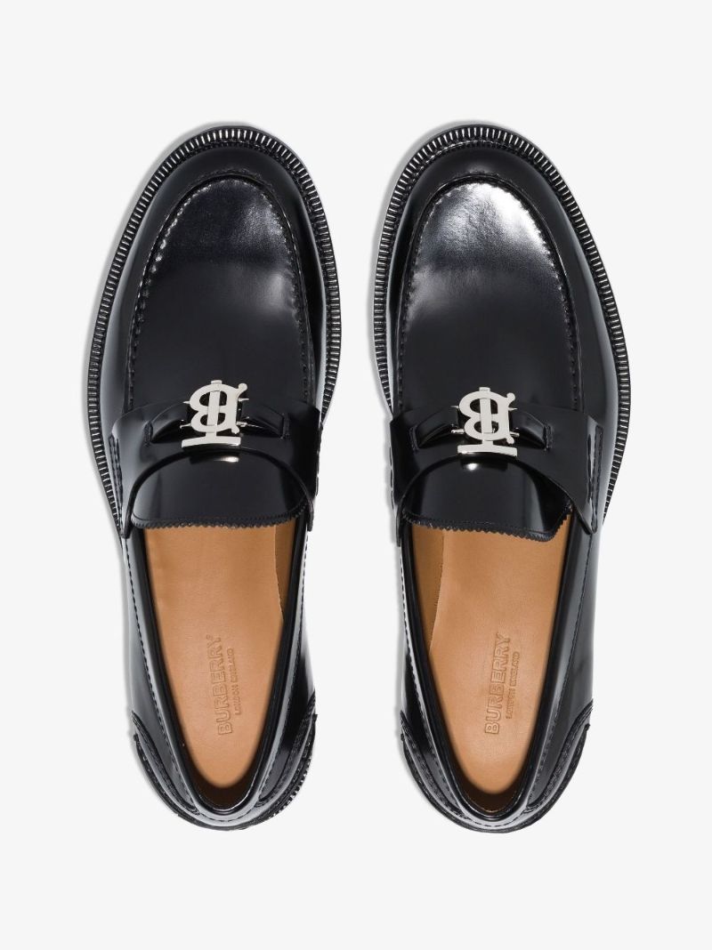 Black Fred Monogram Motif Patent Leather Loafers