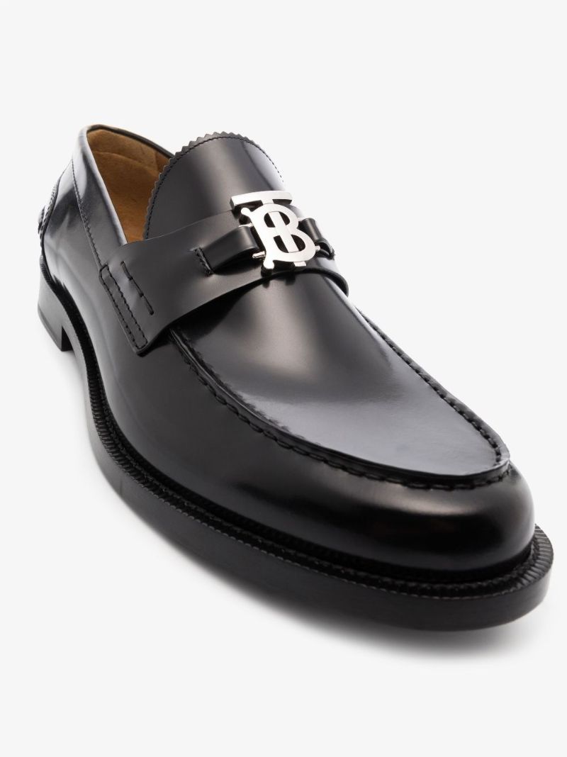 Black Fred Monogram Motif Patent Leather Loafers