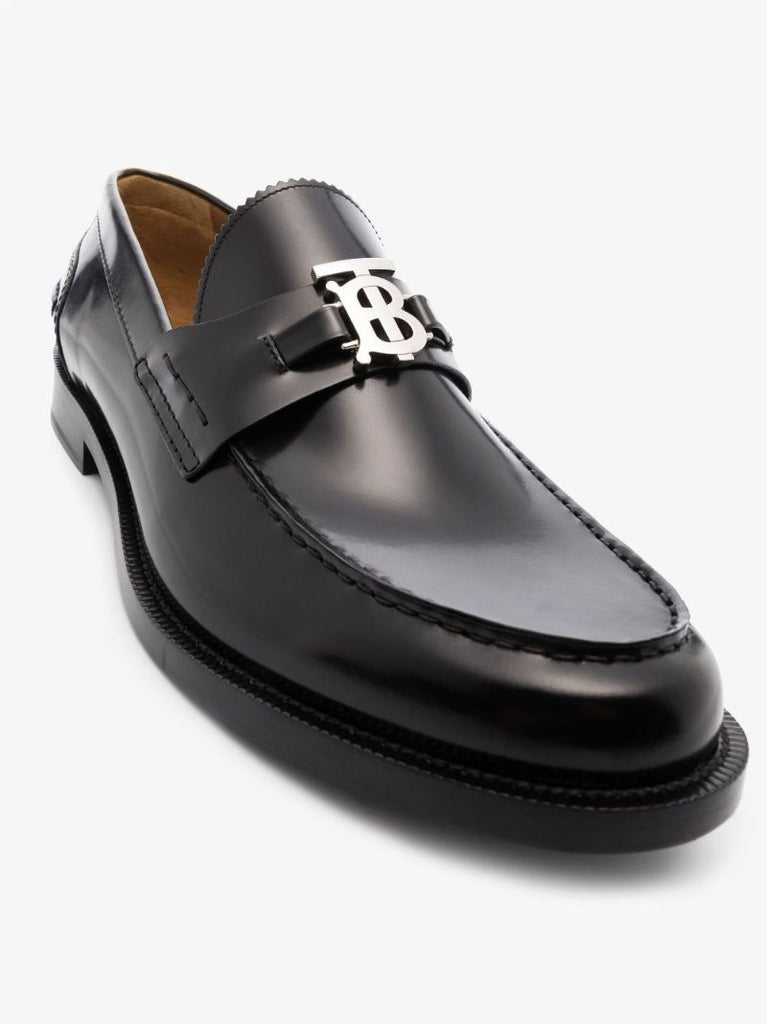 Black Fred Monogram Motif Patent Leather Loafers