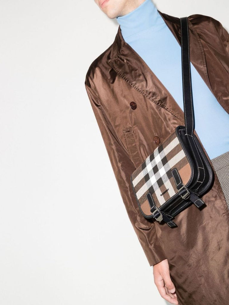 Brown House Check Messenger Bag
