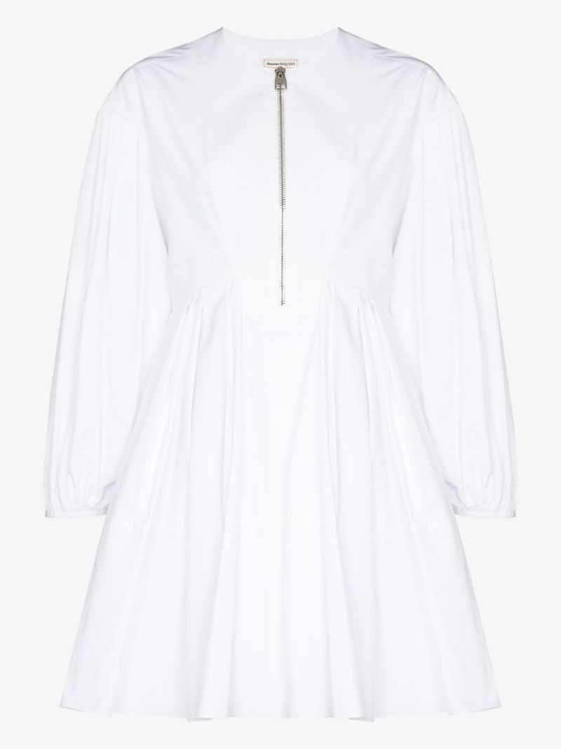 Puff Sleeve Cotton Mini Dress