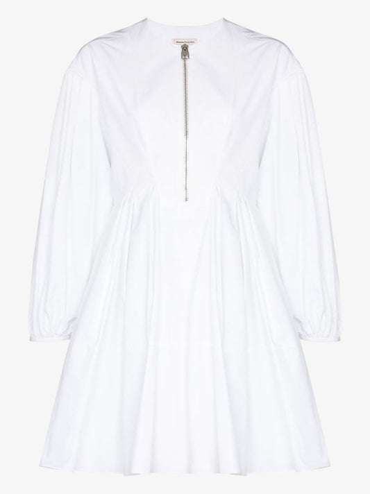 Puff Sleeve Cotton Mini Dress