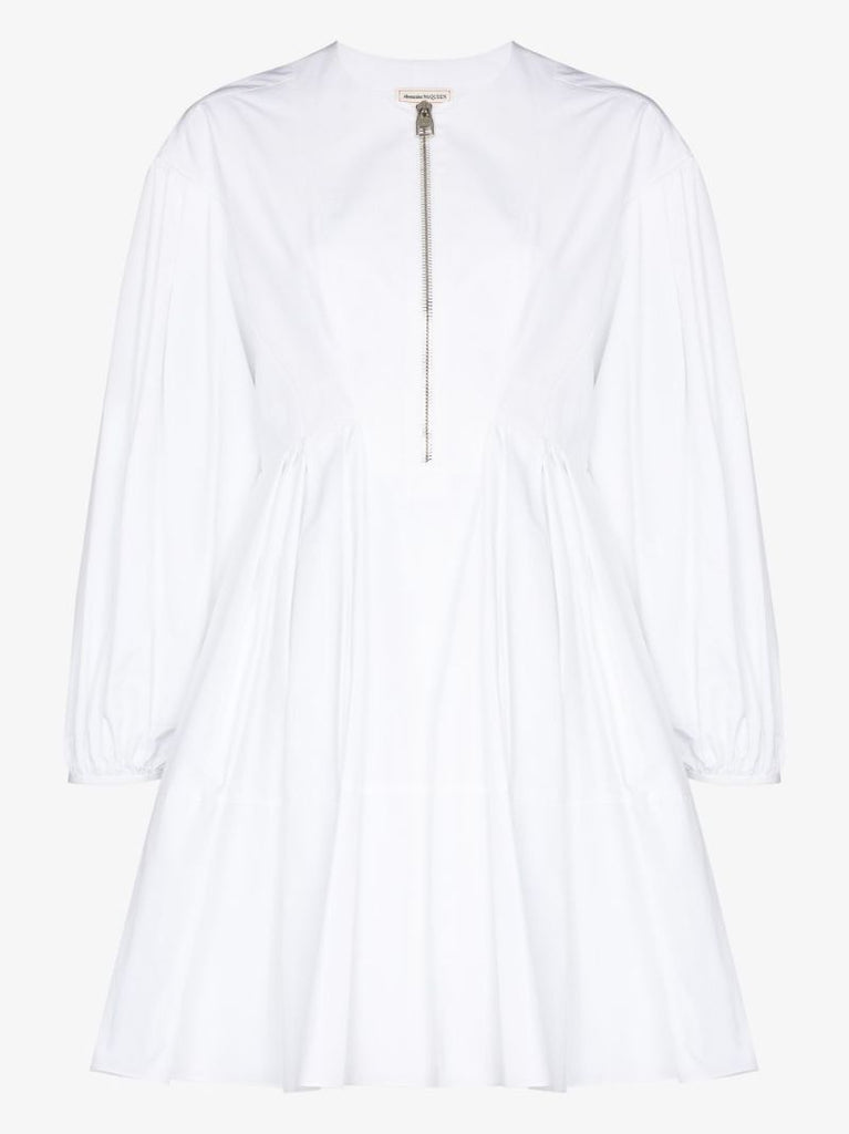 Puff Sleeve Cotton Mini Dress