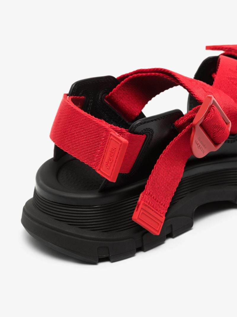 Black Tread Leather Sandals