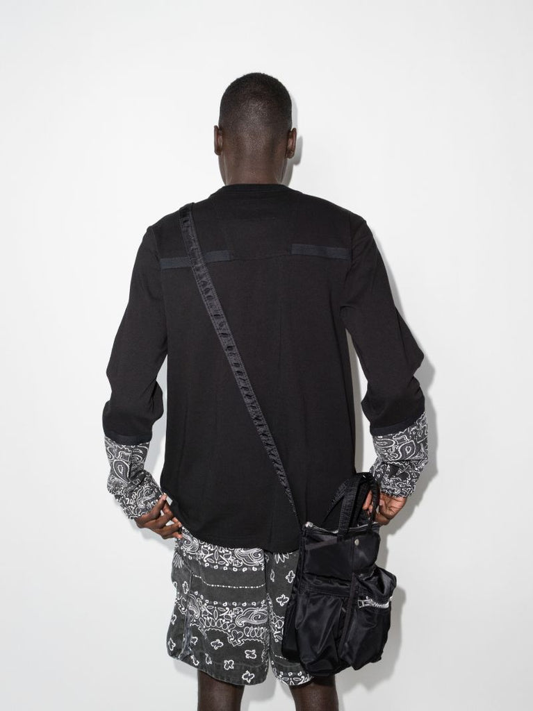 Bandana Trim Long Sleeve Cotton T-shirt