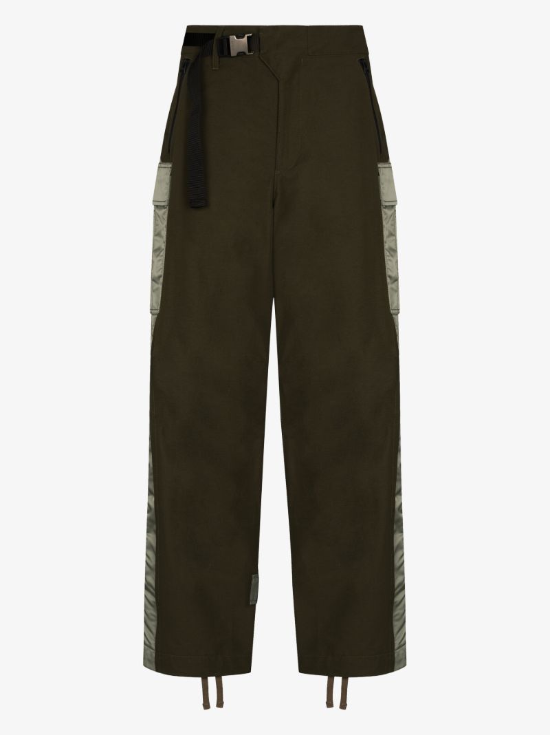 Contrast Panelling Cargo Trousers