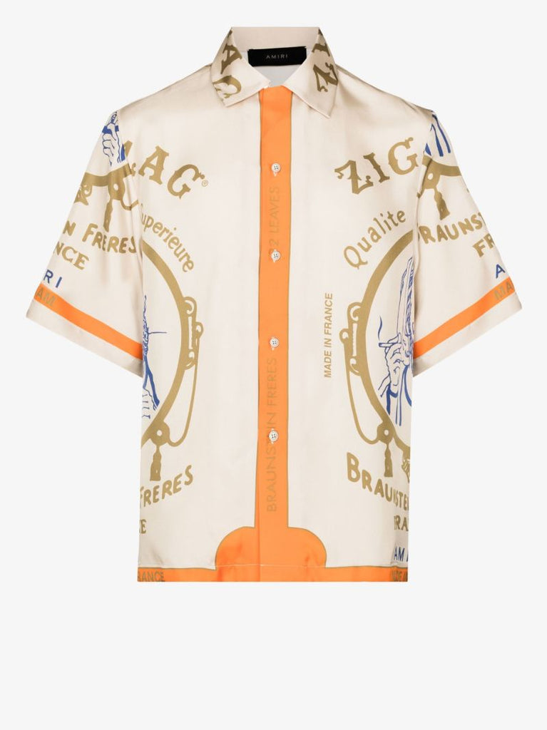 X Zig-zag Printed Silk Shirt