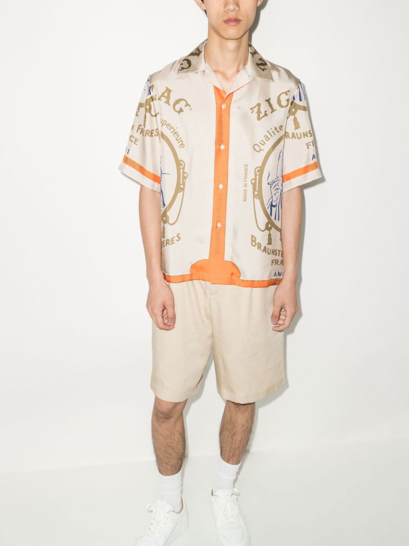 X Zig-zag Printed Silk Shirt
